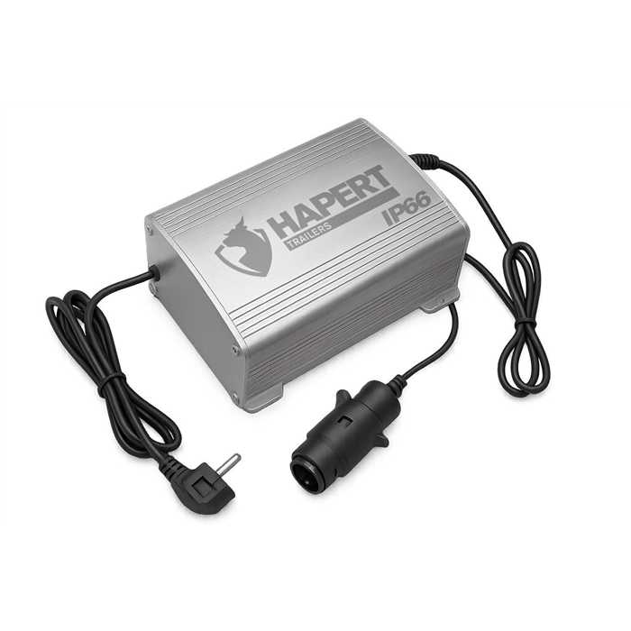 Hapert - option - chargeur de batterieIP66 (résistant écalbousures) livrée avec prise de raccordement à 7 pôles Hapert - option - chargeur de batterieIP66 (résistant écalbousures) livrée avec prise de raccordement à 7 pôles