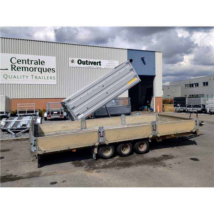 Occasion - Remorque Brian James Porte-engin semi basculant MMA 3500 kg - 3 essieux - 5100 x2200 mm - Occasion - Remorque Brian James Porte-engin semi basculant MMA 3500 kg - 3 essieux - 5100 x2200 mm -