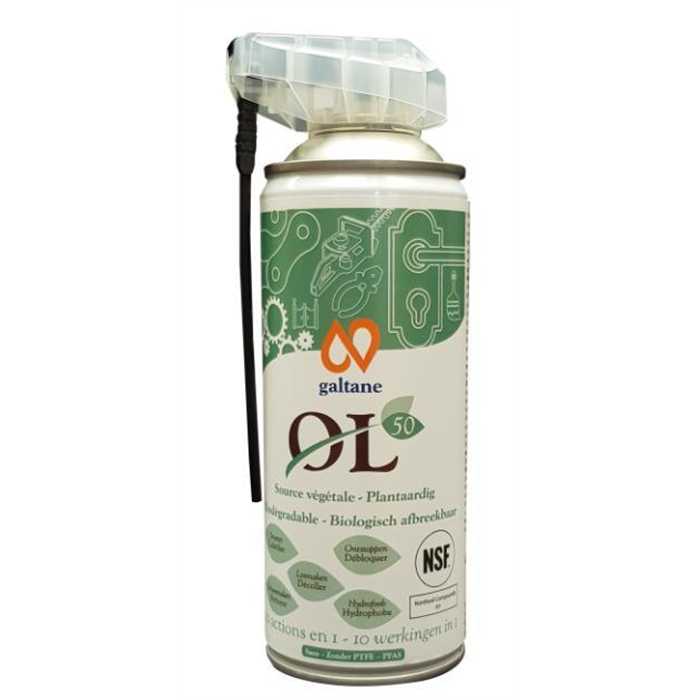 OL 50 - bio - 400 ml - Spray aérosol multi-usage (lubrifiant-dégrippant-disolvant colle, goudron,résine,...) OL 50 - bio - 400 ml - Spray aérosol multi-usage (lubrifiant-dégrippant-disolvant colle, goudron,résine,...)