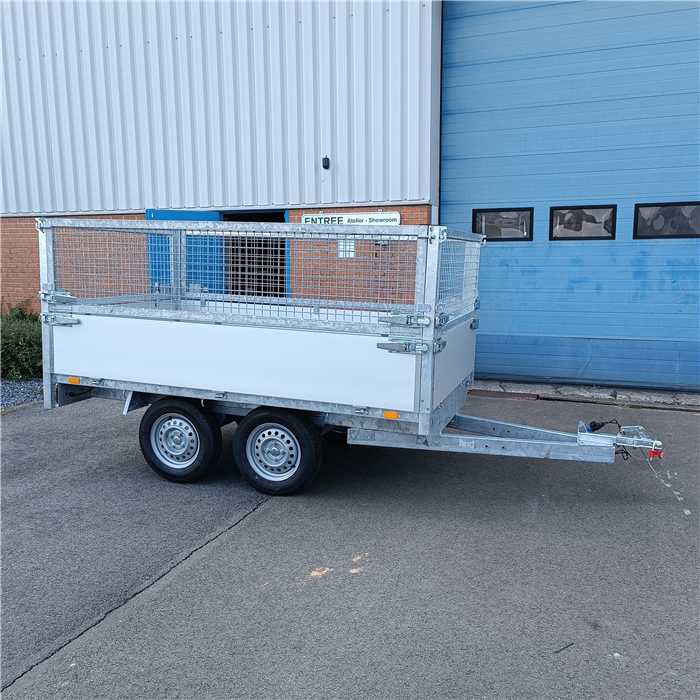Remorque Syma 310 x 156 cm - 750 kg - 2 essieux - ridelles alu 40 cm Remorque Syma 310 x 156 cm - 750 kg - 2 essieux - ridelles alu 40 cm